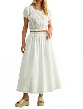 NEW MIOU MUSE embroidery full skirt in ivory